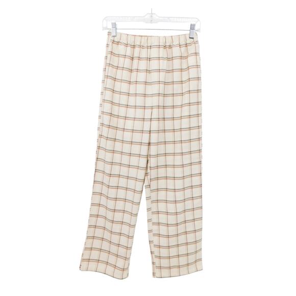 Rylee + Cru Boy's Cream‎ Holiday Plaid Wide Leg Pant Size 10-12 Years Neutral - Picture 1 of 5